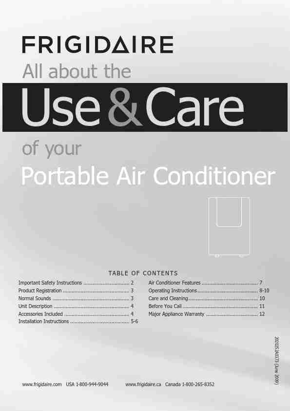 Frigidaire Air Conditioner FRA123PT1-page_pdf